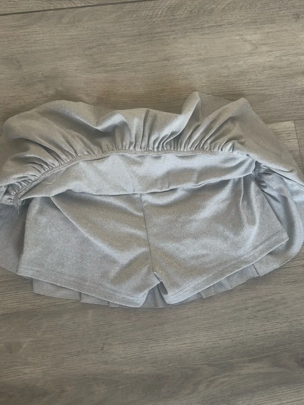 Ruffled Gray Girls'/ Womens Skirt with Embroidered Detail